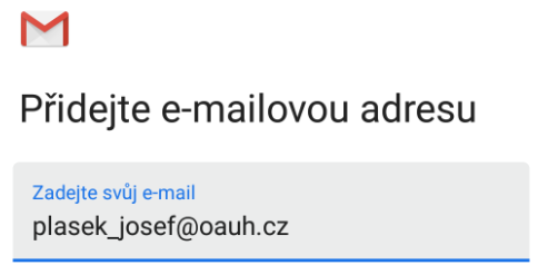 Vyplnění políčka E-mail